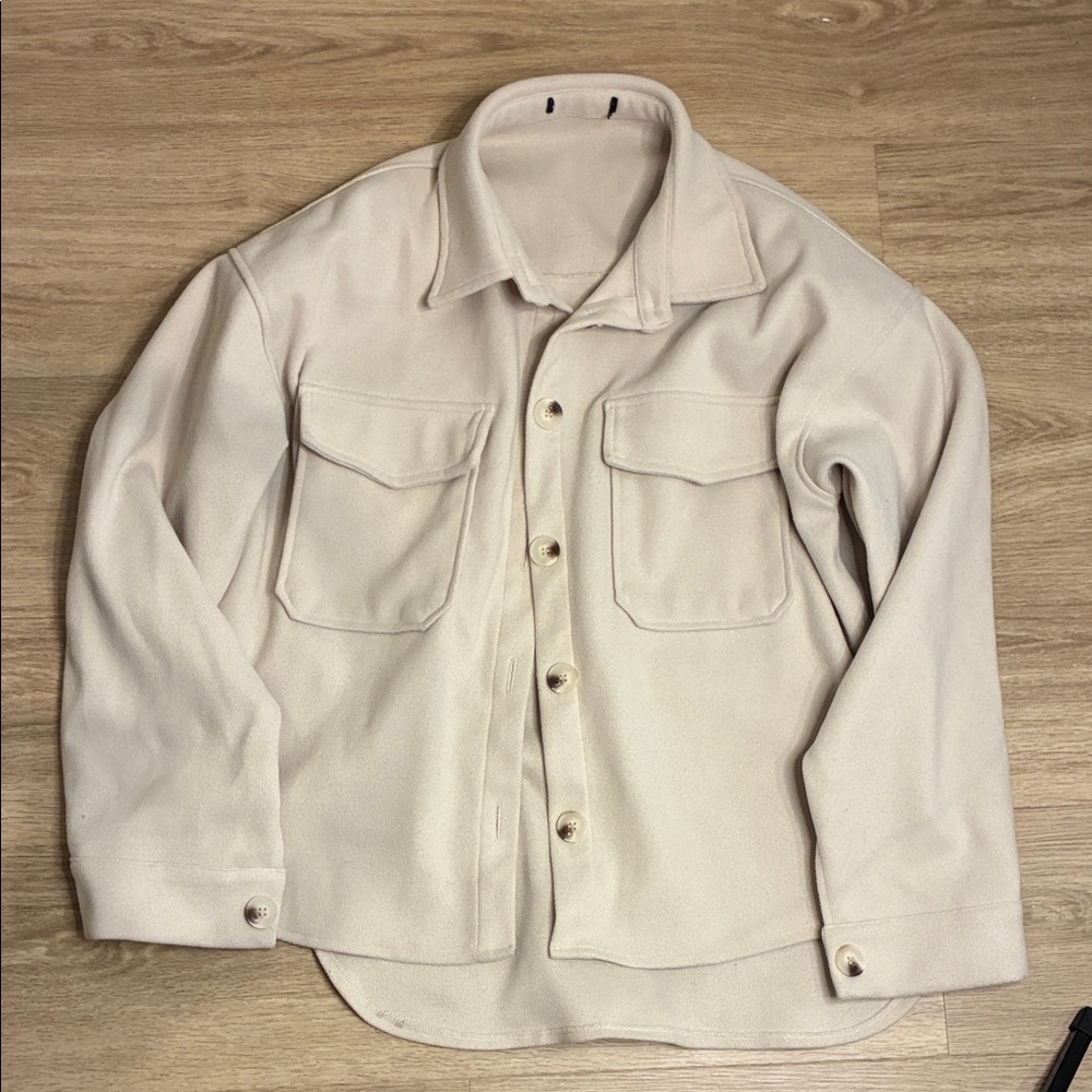 Cream Button-Up Light Jacket - Picture 2 of 4
